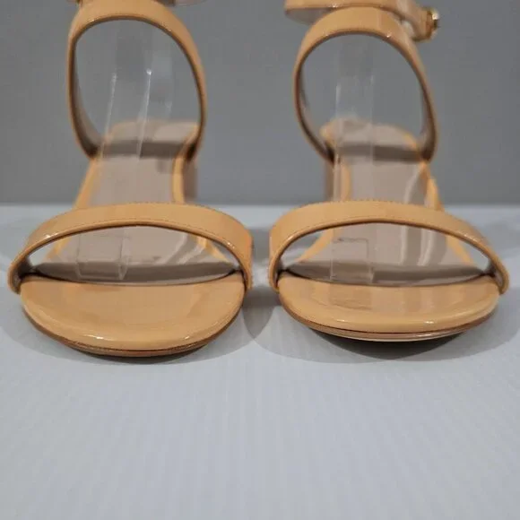 Stuart Weitzman Ave Strap 75 Wedge Sandal Womens 8 Mango Orange Leather NEW - Picture 6 of 12